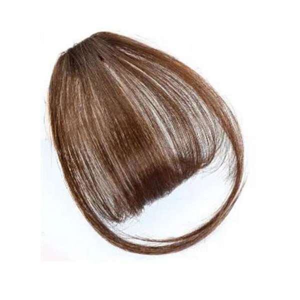 Kvinnor Thin Air Fringe Bangs False Fake Hair Extension Clip on Fr black brown Without sideburns