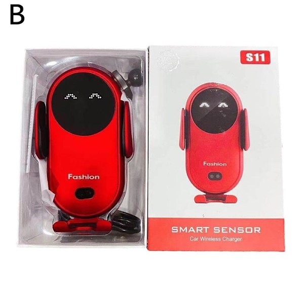 Smart Car Trådlös Laddare Telefonhållare Trådlös Auto-Sensing Ho red One-size