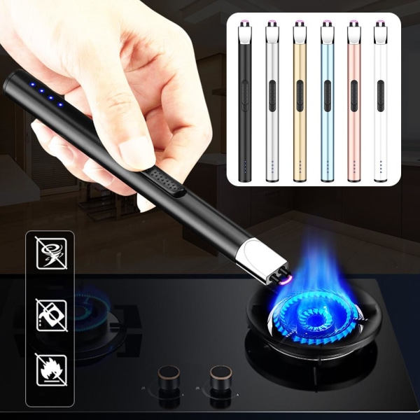 Kök Flameless USB Tändare BBQ Vindtät Portable Candle Rec white One-size