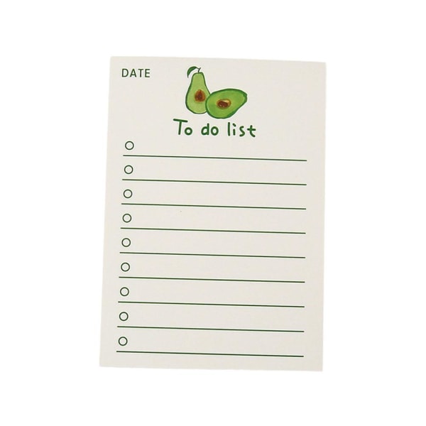 Cute Fruit Note Pad Att-göra-lista Hand Account Memo Message Paper P avocado one size