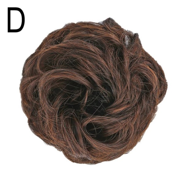 Lockigt, stökigt hårbulle-stycke Updo Scrunchie Falsk Naturlig Förlängning light brown 13cm