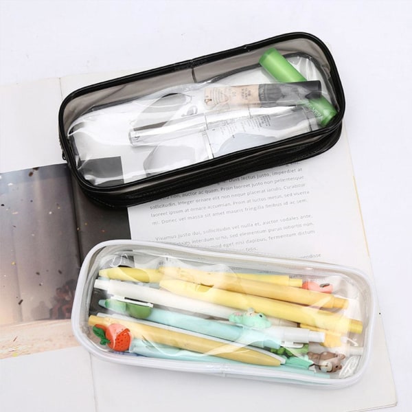 Clear Pencil Bag Exam Case Vattentät dragkedja Cosm white One-size