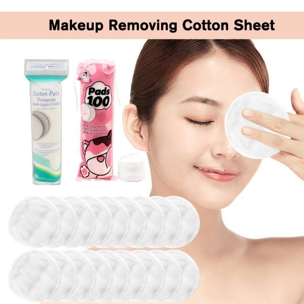 Sminkborttagningskuddar Circular Cotton Fit Skin Cleaning Cotton Sh blue 100pcs