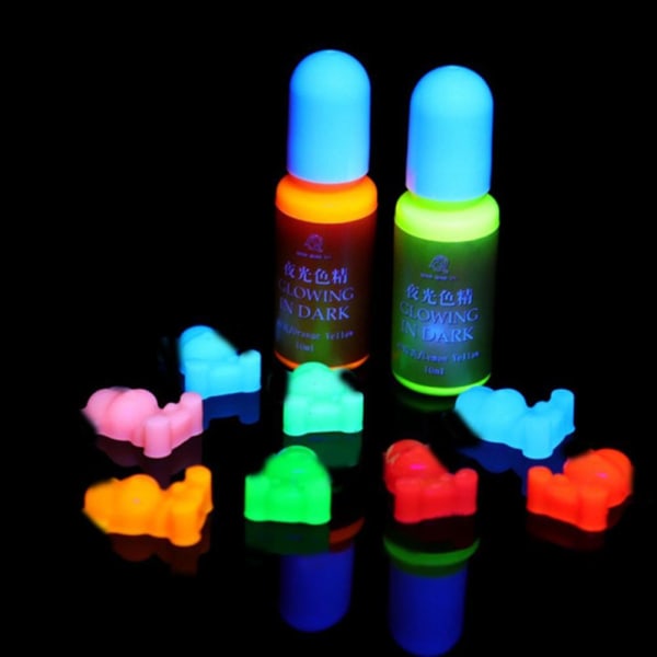 Epoxi UV Resin Color Pigment - Glow In The Dark Liquid Luminous multicolorP 10ml