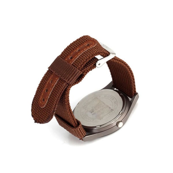 Militär Army Herr Datum Canvas Rem Analog Kvarts Sport Armbandsur brown One-size