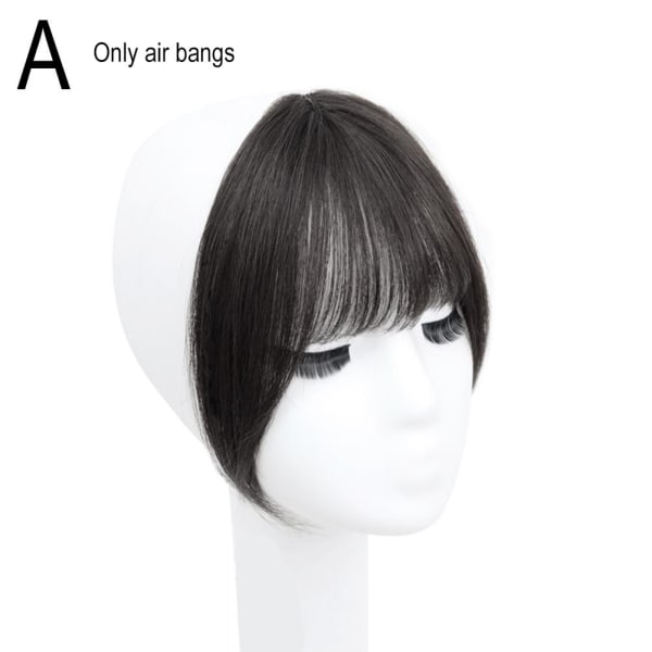 Syntetisk Air Bangs Black Fluffy Värmebeständig Fiber Hair Access black 1pcs