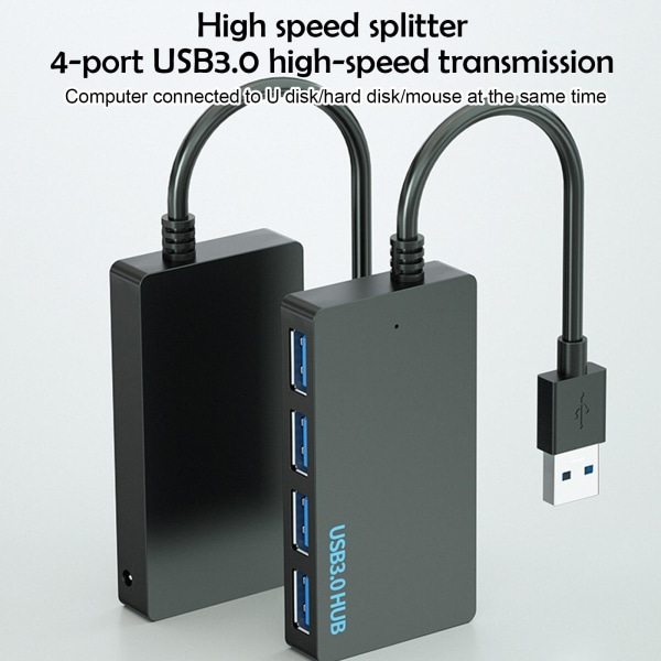 4-portars Hub Splitter 3.0 Höghastighets USB adaptrar Multi Desktop blackB Type-C2.0