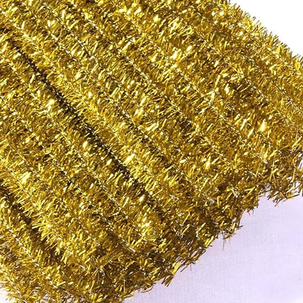 100 st julpynt Glitter Bulk Fuzzy Sticks för DIY-konst silvery 100pcs