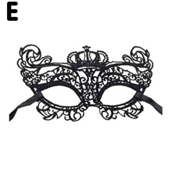 Lace Masquerade Mask Halloween Mask Black Lace Eye Mask Dam Crown One-size