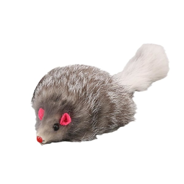 Falsk Mouse Cat Toy 18 cm Långhårig svans Mjuk gray One-size