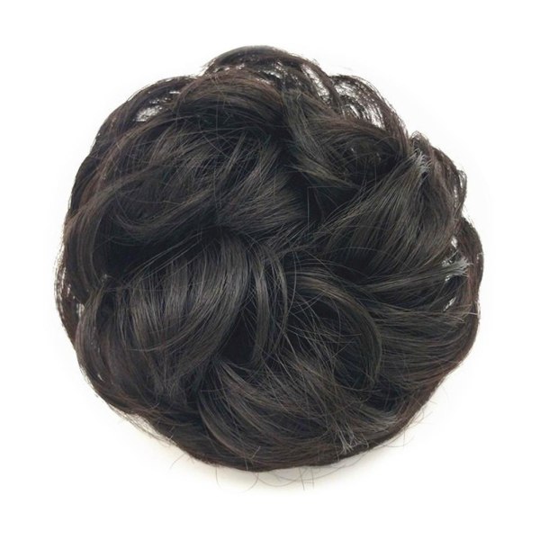 Lockigt stökigt hår Bun Piece Updo Scrunchie Fake Natural Bobble Ha Flaxen 13cm