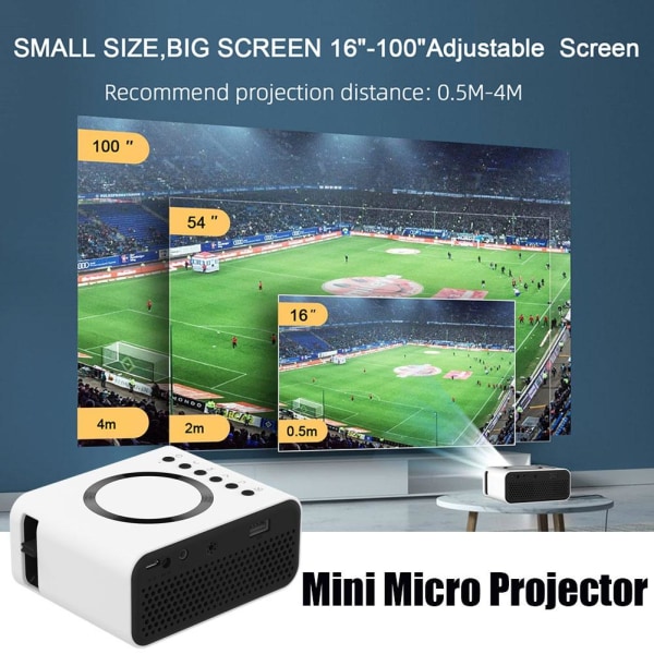 Miniprojektor LED Smart TV 320*240 Bärbar hemmabio black EU