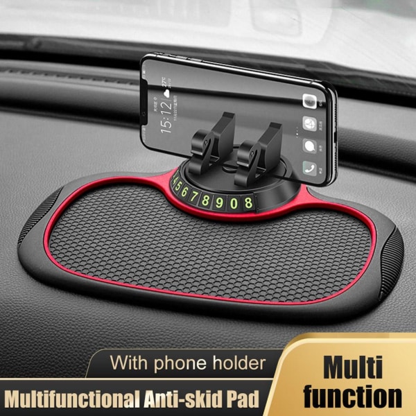 Multi-funktionell bil Anti-Slip Mat Biltelefon Hållare Sticky Dash red-2 one-size