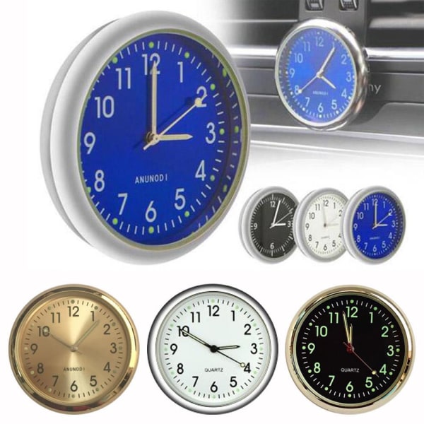 Pocket Small Mini Luminous Quartz Analog Watch Stick-On Clock Fo blue null