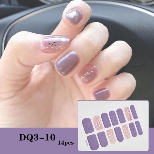 Gel Strips Semi Cured Gel Nail Art Sticker Vattentät Nail Strip 15 14pcs