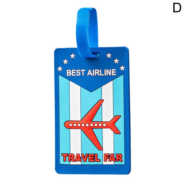 Kreativ tecknad ombordstigning Bagage Tag Card blue aircraft one size