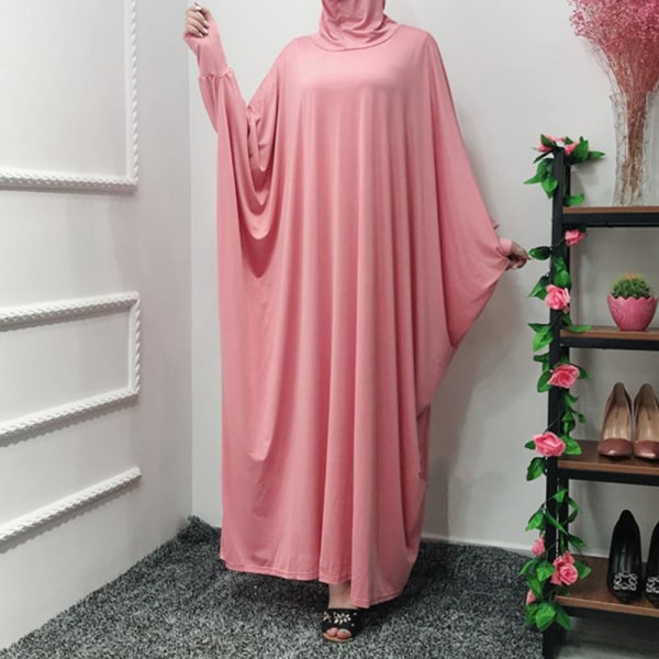 Ramadan One Piece Böneklänning Plagg Kvinnor Hooded Abaya apricot One Size