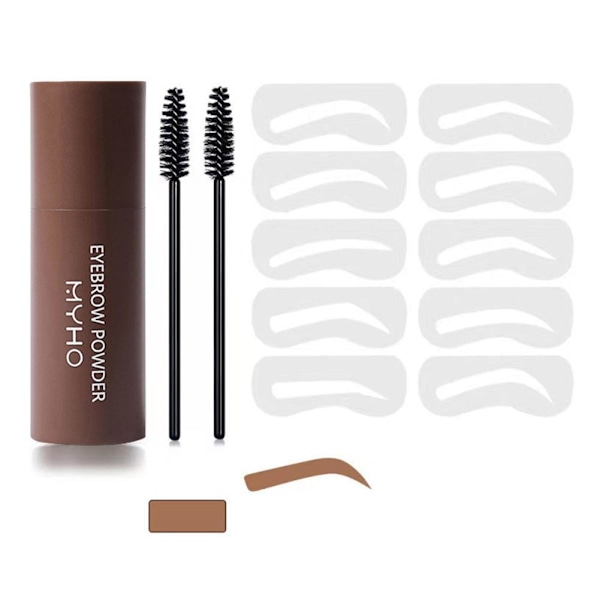 Ögonbrynsstämpel Stencil Kit Enkelt Steg Formning Brynpuder Makeup Wi 1 # light brown set