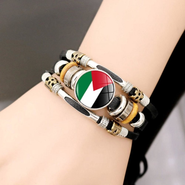 1XPalestinian Flag Braided Armband Palestine Four Colors Flag W