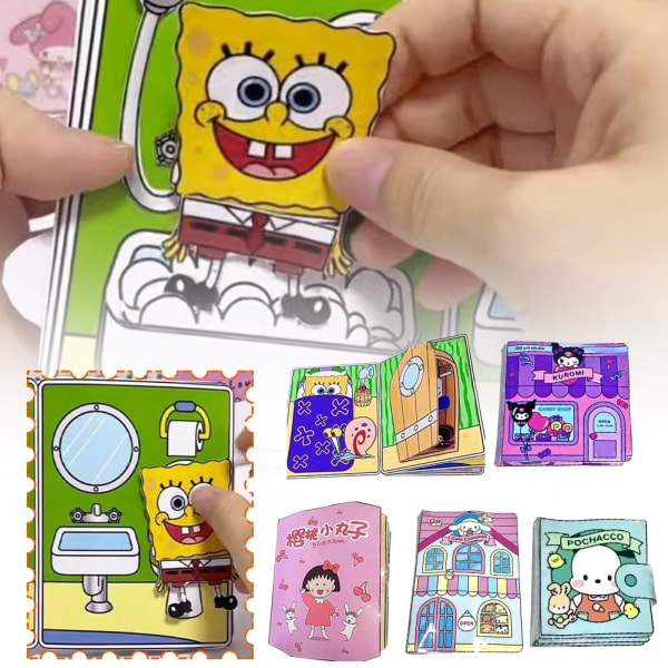 Handgjord Toy Busy Book Tecknad Sanrio Dekomprimera tyst bok DIY E Material package