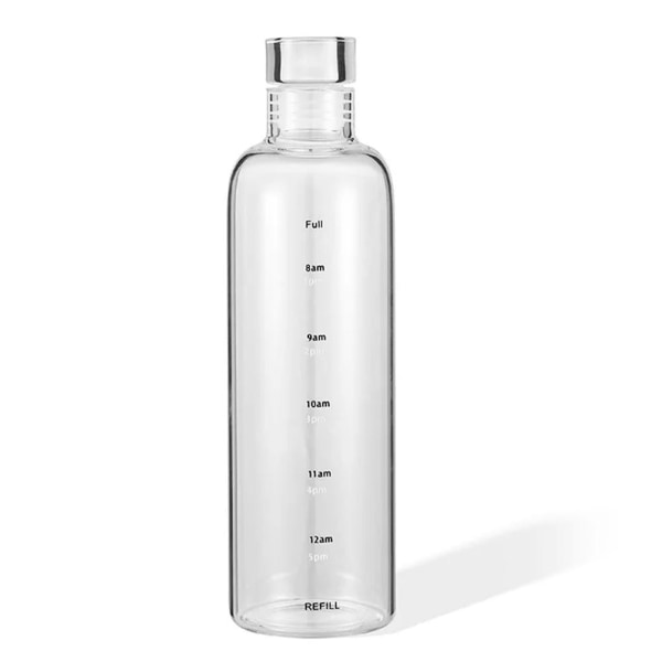 pulunto 17,6oz läckagesäker vattenflaska med tidsmarkör att dricka Transparent 500ML