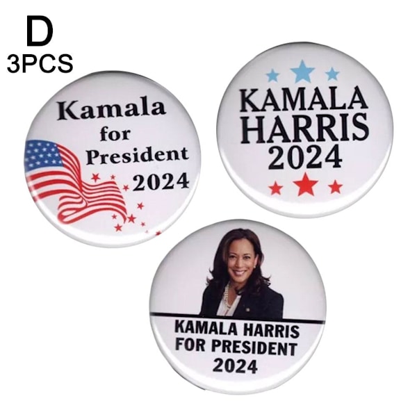 Kamala Harris 2024 President Valröstningsknappar, Kamala Harris Fo style4 One size