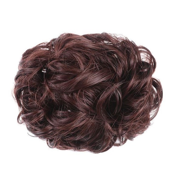 Clip In Hair Messy Bull Hair Extensions Updo Scrunchie Hairpiece light brown 1pcs