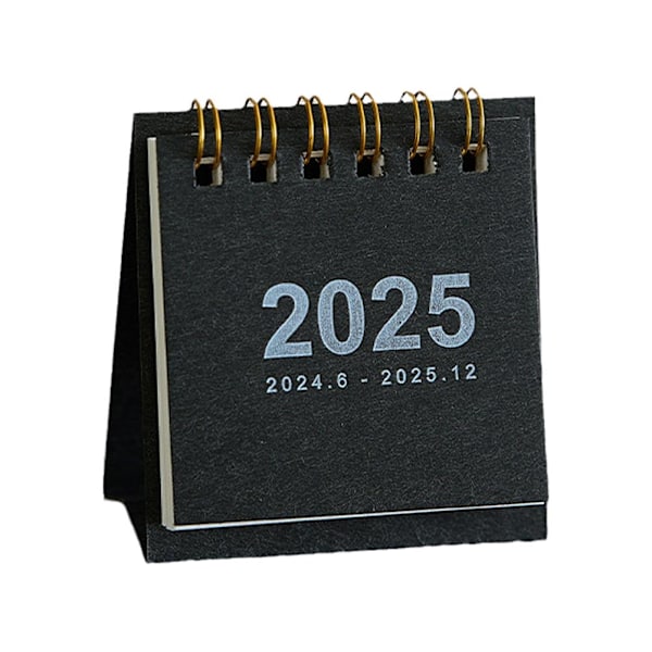 2025 Mini Skrivbords kalender Liten skrivbords stående flip månadskalender Gray 1pc