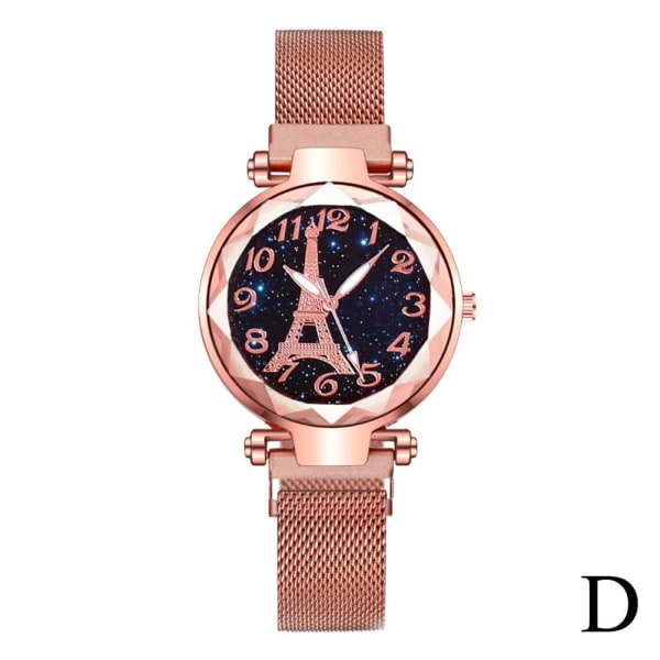 Damklocka med Paris-tornet, mode, armband, kvarts, lyxig Ana Rose Gold One size