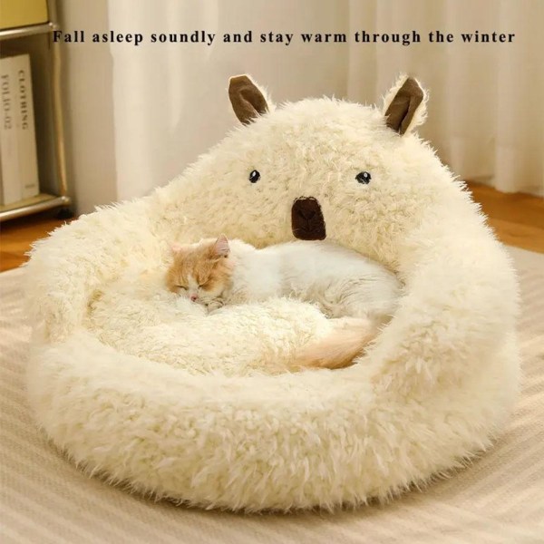 Nytt Cat Nest Season Warm Dog Nest Soft Plush Thickened Pad Ta bort Bed L