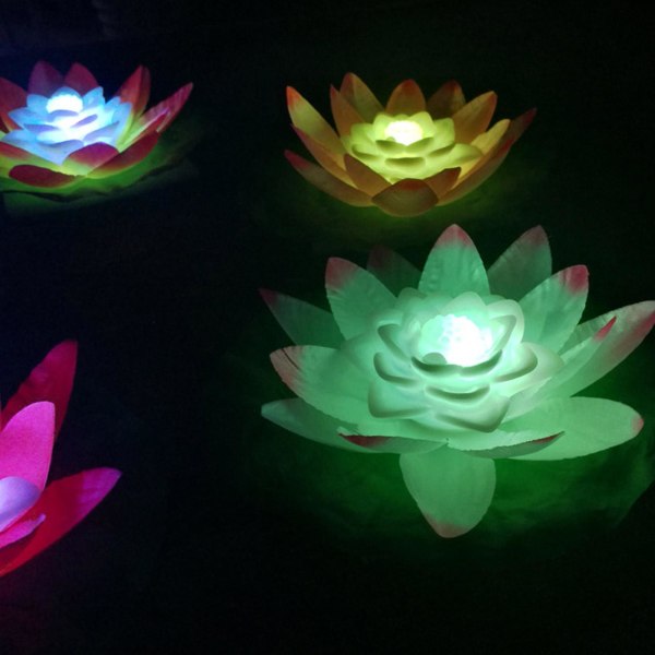 RGB LED Solar Powered Flower Light Flytande fontän Pool Pond L multicolor one-size