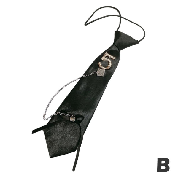 Black Ribbon Tie Herr Skjortor Hot Collar Neck Slips Skoluniform  number 5 one size