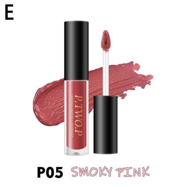 P.TWO.P 10 Colors Liquid Lipstick Soft Matte VE Moisturizing Lon P05 Smokey Pink 1pcs