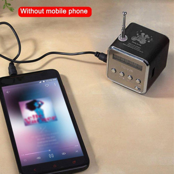 1 st TD-V26 Bärbar Minihögtalare Musikspelare FM-radio USB TF Red One-size