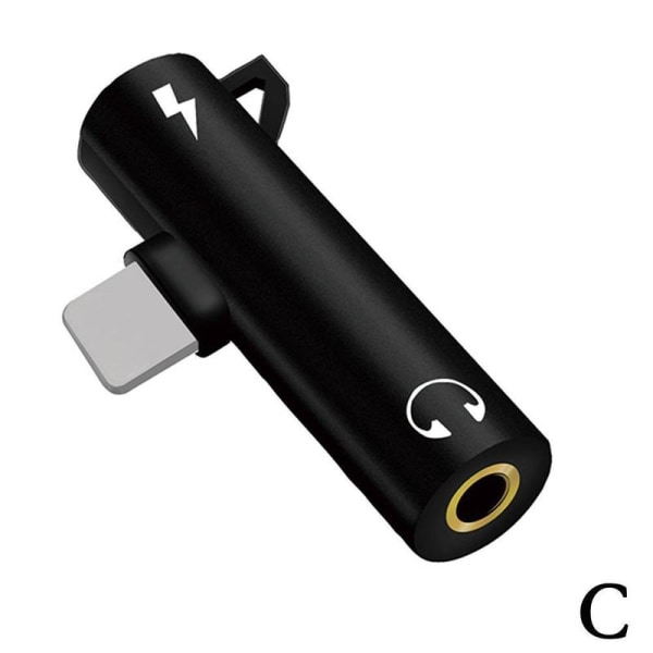 NY Ljudladdning Dual Adapter Splitterkabel för Lightning Jac black one-size