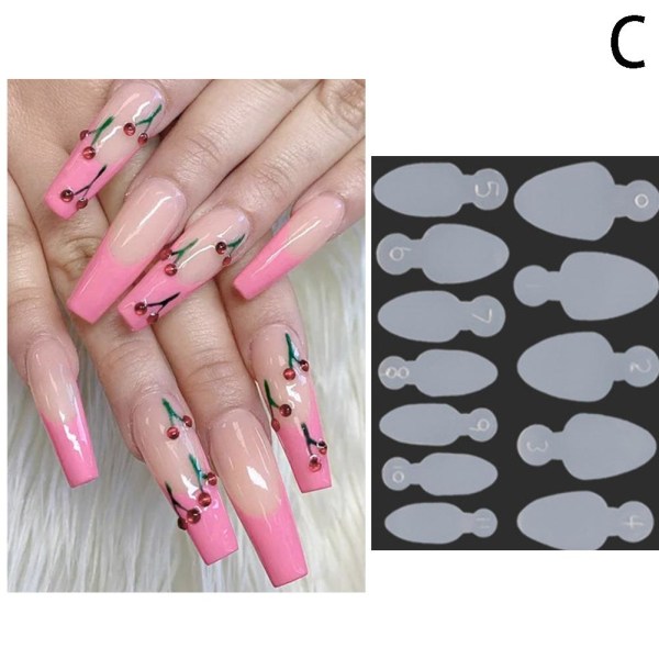 French Forms Silicone Pad Nail Mold-French Sticker DIY Fake Nail transparentC 03