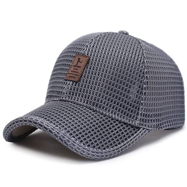 Baseballkeps Cap mesh hatt för utomhussolsport Dark Grey