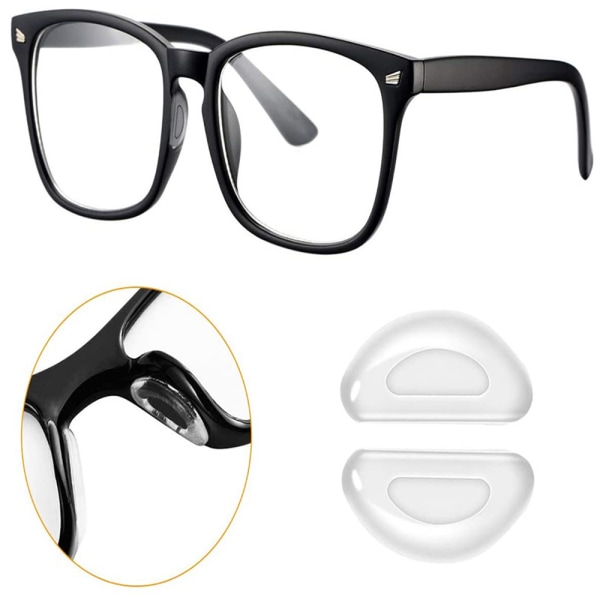 5 par självhäftande näskuddar i silikon Klart glasögon Anti-Slip 5pair