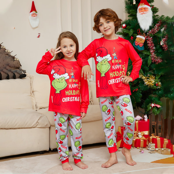 Familj som matchar The Grinch julpyjamas Nattkläder för vuxna barn Kids 3T