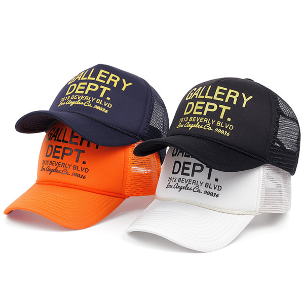 Truckerkeps med mesh för män och kvinnor, tryck med bokstäver, sportkeps, justerbar snapback Orange