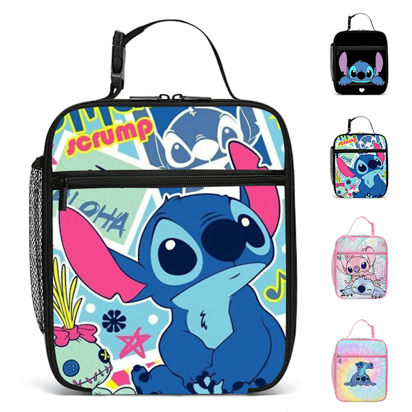 Barn Vuxen Lilo & Stitch Lunch Bag Termisk Isolerad Picknick Mat Snack Lunchlåda #2