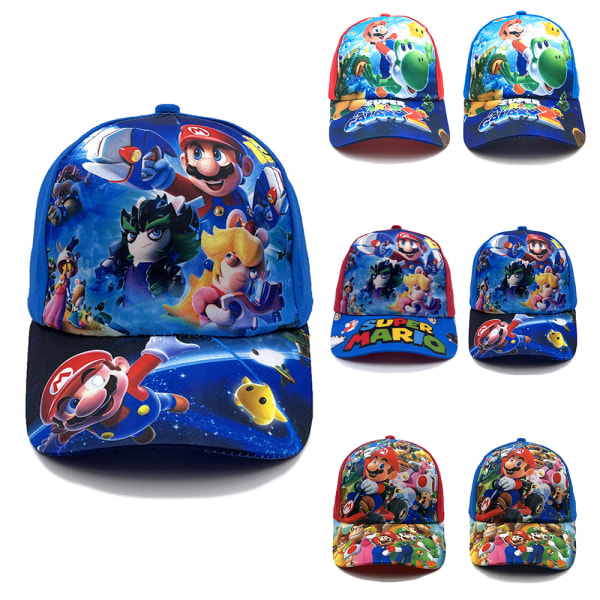 Super Mario Bros Cap Anime Cosplay Kostym Baseballhatt Barn Pojkar Flicka Snapback A Blue