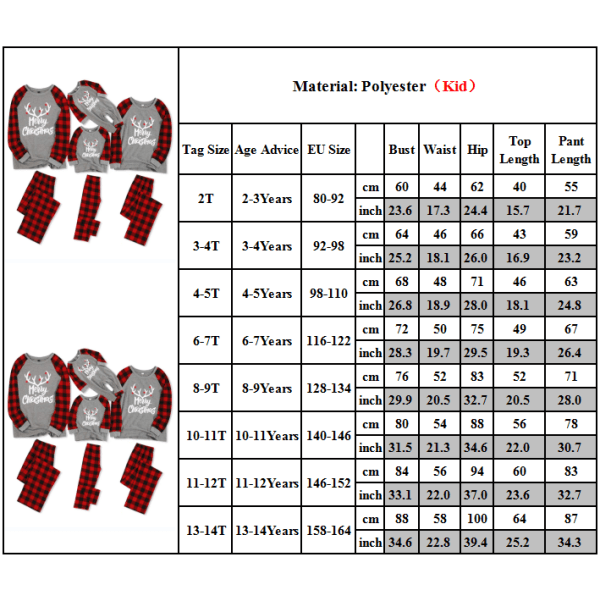 Vuxna barn Pojke Jul Familj Matchande Pyjamas Set Mother S