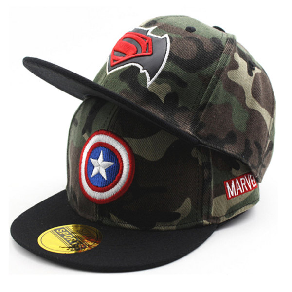 Tecknad cap för barn Camouflage Letter Hat Captain America