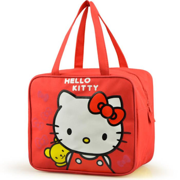 Katie Cat Lunch Bag för studenter, barn och vuxna, stor isolerad lunchväska, återanvändbar väska för arbete Red Bear
