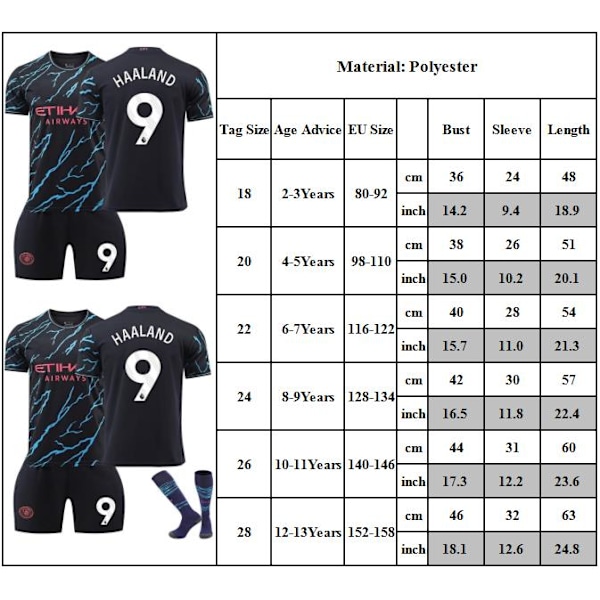 Fotbollströja Set Barn Fotbollskläder Match Träningsdräkt T-shirt + Shorts + Strumpor Set 18