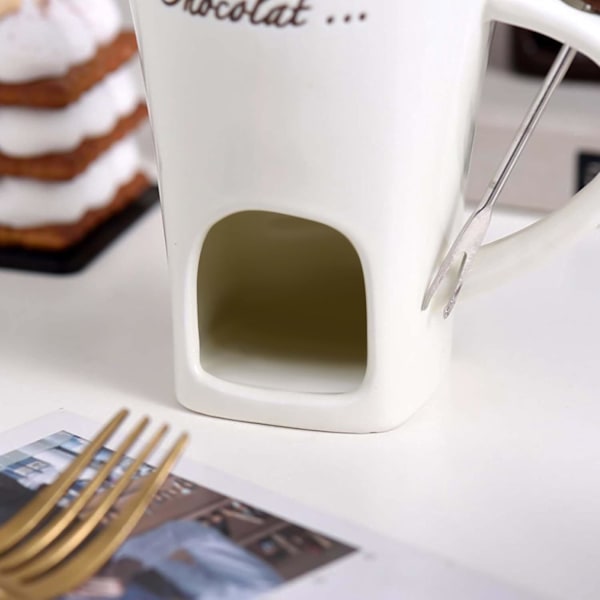 Fondue Mugg Choklad Smältkopp Köksredskap Godis Hot Pot Off white