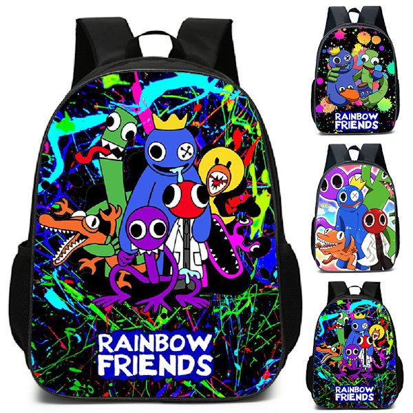 RAINBOW FRIENDS Rygsæk til drenge og piger, tegneserie skoletaske letvægts cosplay skoletaske til børn C