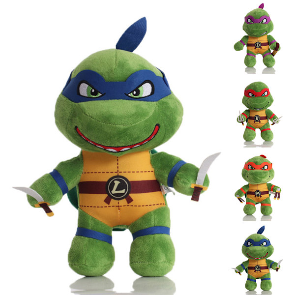 Teenage Mutant Ninja Turtles Gosedjur Plysch Figur 25cm, Barnleksaker för Barn Julgåva Födelsedagspresenter Blue