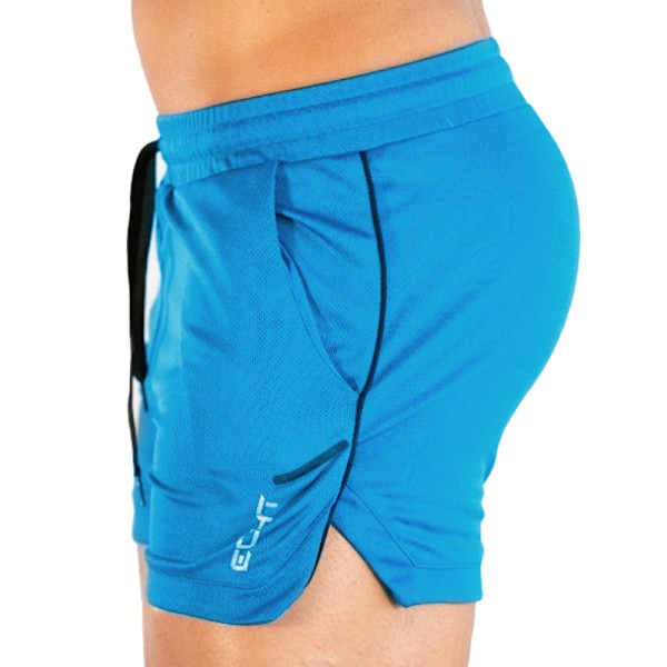 Herr Sport Träning Bodybuilding Sommar Gym Shorts Träning Fitness Korta Byxor Light blue XL